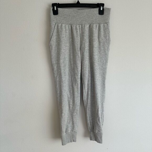 Nike Yoga Women's Flow Hyper Mid Rise 7/8 Sweat Pants Gray DB4480-141 SMALL - Picture 2 of 8